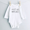 What's Up Witches baby bodysuit - white long sleeve