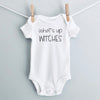 What's Up Witches baby bodysuit - white short sleeve