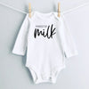 Powered by Milk baby bodysuit - white long sleeve