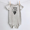 Mom + Dad = Me baby bodysuit - gray short sleeve