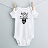 Mom + Dad = Me baby bodysuit - white short sleeve