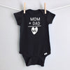 Mom + Dad = Me baby bodysuit - black short sleeve