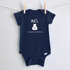 Hugs $20 - College Is Expensive baby bodysuit - navy short sleeve