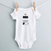 Battery: Me and Parents baby bodysuit - white short sleeve