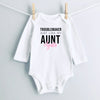 Troublemaker, Just Like My Aunt personalized baby bodysuit - white long sleeve