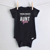 Troublemaker, Just Like My Aunt personalized baby bodysuit - black short sleeve