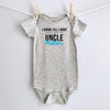 I Drink Till I Drop, Just Like My Uncle personalized baby bodysuit - gray short sleeve