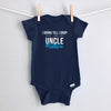 I Drink Till I Drop, Just Like My Uncle personalized baby bodysuit - navy short sleeve