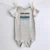 Troublemaker, Just Like My Grandpa personalized baby bodysuit - gray short sleeve
