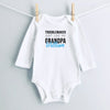 Troublemaker, Just Like My Grandpa personalized baby bodysuit - white long sleeve
