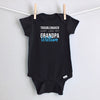 Troublemaker, Just Like My Grandpa personalized baby bodysuit - black short sleeve