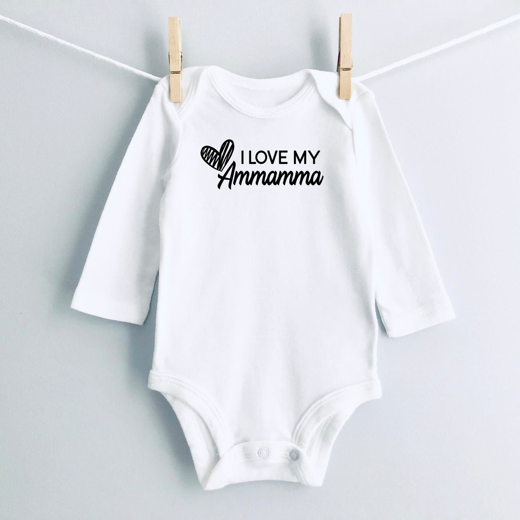 I Love My Ammamma baby bodysuit - white long sleeve