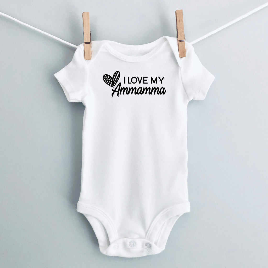 I Love My Ammamma baby bodysuit - white short sleeve