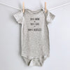 50% Mom, 50% Dad = 100% Perfect baby bodysuit - gray short sleeve