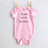 50% Mom, 50% Dad = 100% Perfect baby bodysuit - pink short sleeve