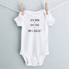 50% Mom, 50% Dad = 100% Perfect baby bodysuit - white short sleeve