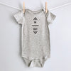 In and Out baby bodysuit - gray short sleeve