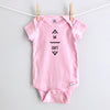 In and Out baby bodysuit - pink short sleeve