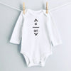 In and Out baby bodysuit - white long sleeve