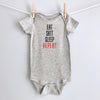 Eat Shit Sleep Repeat baby bodysuit - gray short sleeve