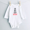 Eat Shit Sleep Repeat baby bodysuit - white long sleeve