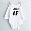 Needy AF baby bodysuit - white long sleeve