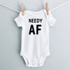 Needy AF baby bodysuit - white short sleeve