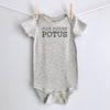 Your Future POTUS baby bodysuit - gray short sleeve