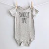 Snuggle Time Baby Bodysuit - Gray Short Sleeve