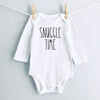 Snuggle Time Baby Bodysuit - White Long Sleeve