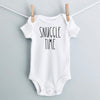 Snuggle Time Baby Bodysuit - White Short Sleeve