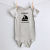 Grandpa's Boating Buddy Personalized Baby Bodysuit - Gray Short Sleeve
