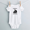 Grandpa's Boating Buddy Personalized Baby Bodysuit - White Short Sleeve
