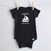 Grandpa's Boating Buddy Personalized Baby Bodysuit - Black Short Sleeve