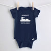 Grandpa's Boating Buddy Personalized Baby Bodysuit - Navy Short Sleeve