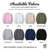 Crewneck Color Chart - Pink, White, Sand, Military Green, Athletic Heather, Dark Heather Gray, Navy, Black