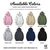 Hoodie Color Chart - Pink, White, Sand, Military Green, Athletic Heather, Dark Heather Gray, Navy, Black