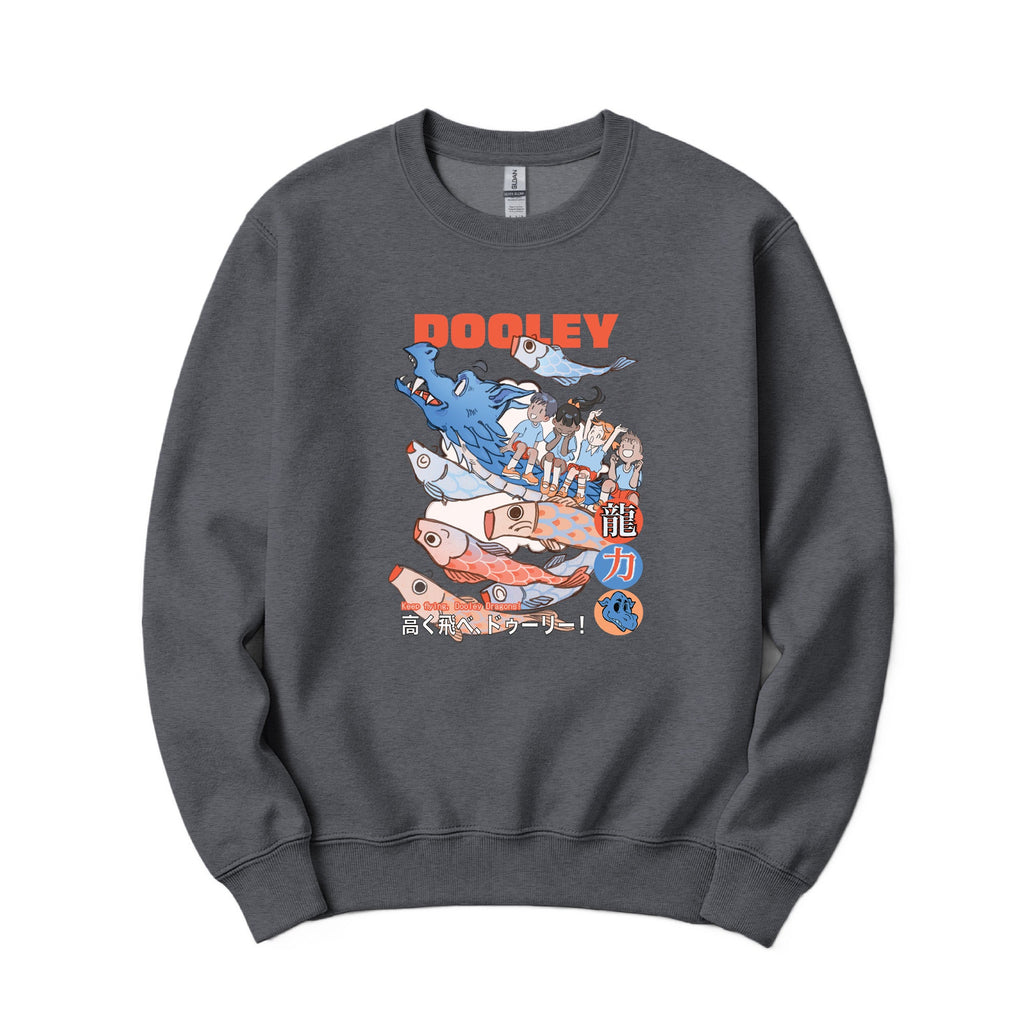 Fly High Dragons Crewneck - Dark Heather