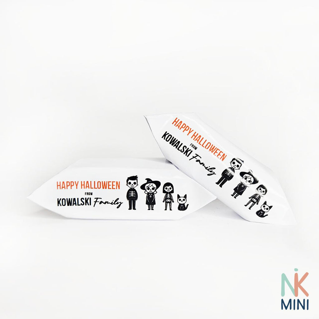 Personalized Happy Halloween Family Krówki - skeleton family design
