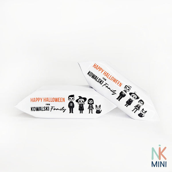 Personalized Happy Halloween Family Krówki - skeleton family design