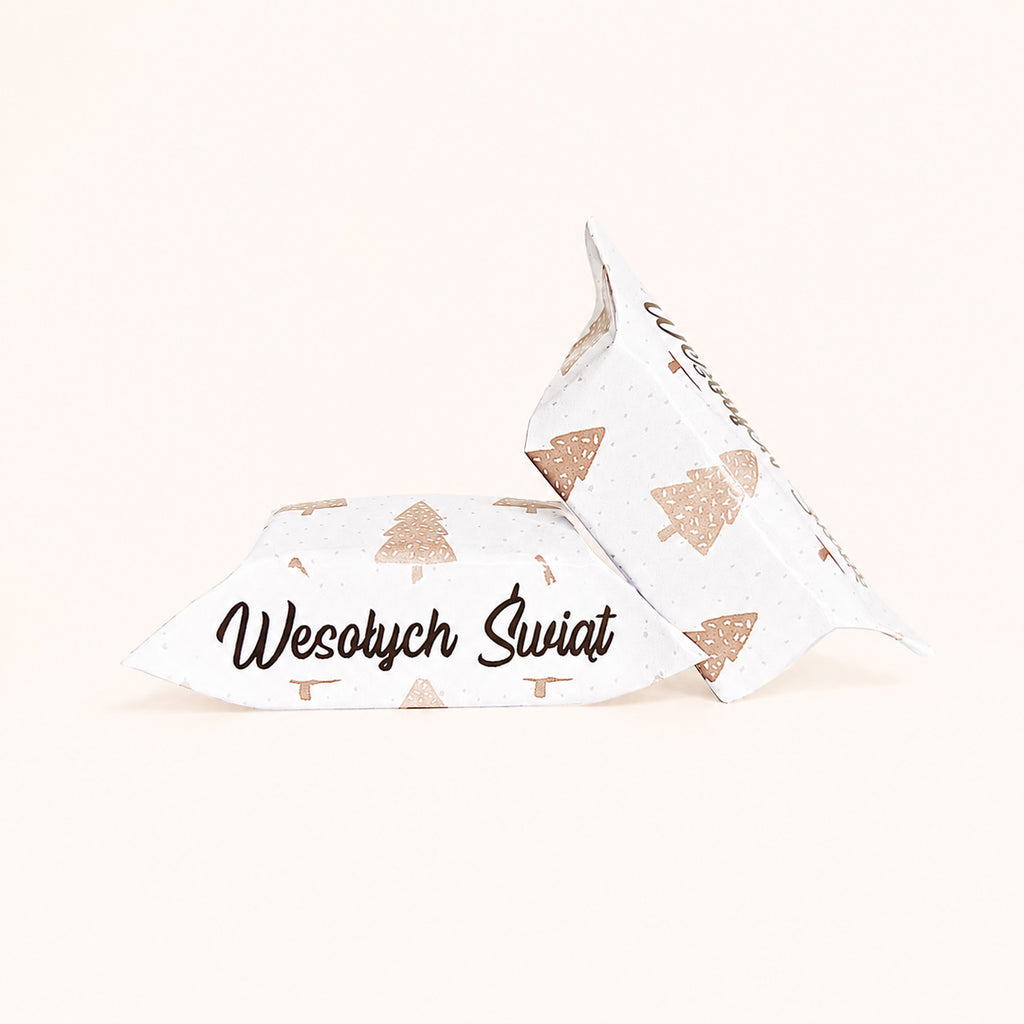 Wesołych Świąt Tan Gingerbread Tree Krówki - main design