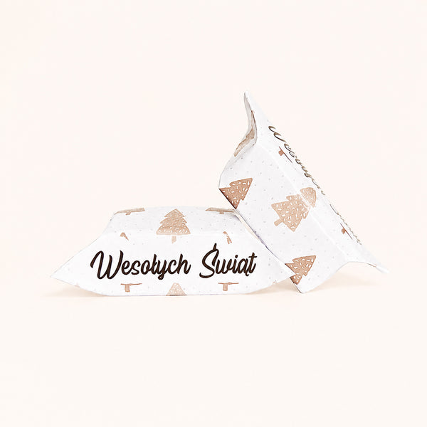 Wesołych Świąt Tan Gingerbread Tree Krówki - main design