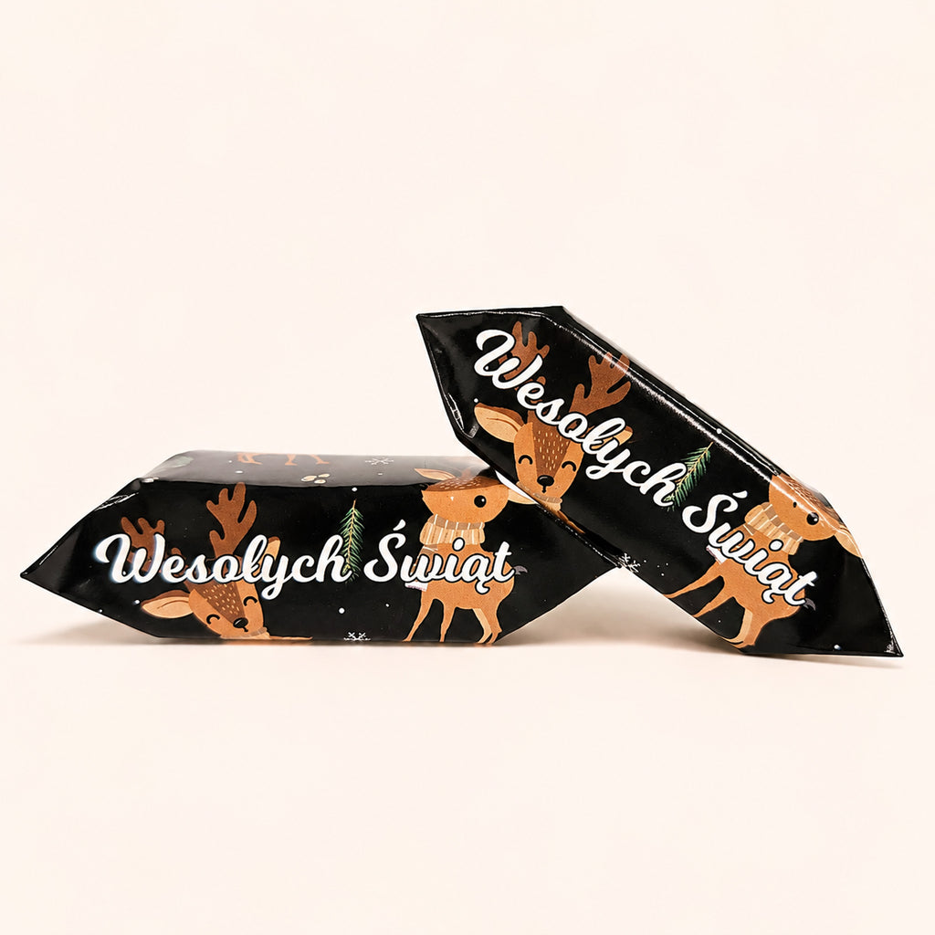 Wesołych Świąt Black Baby Deer Krówki - main design
