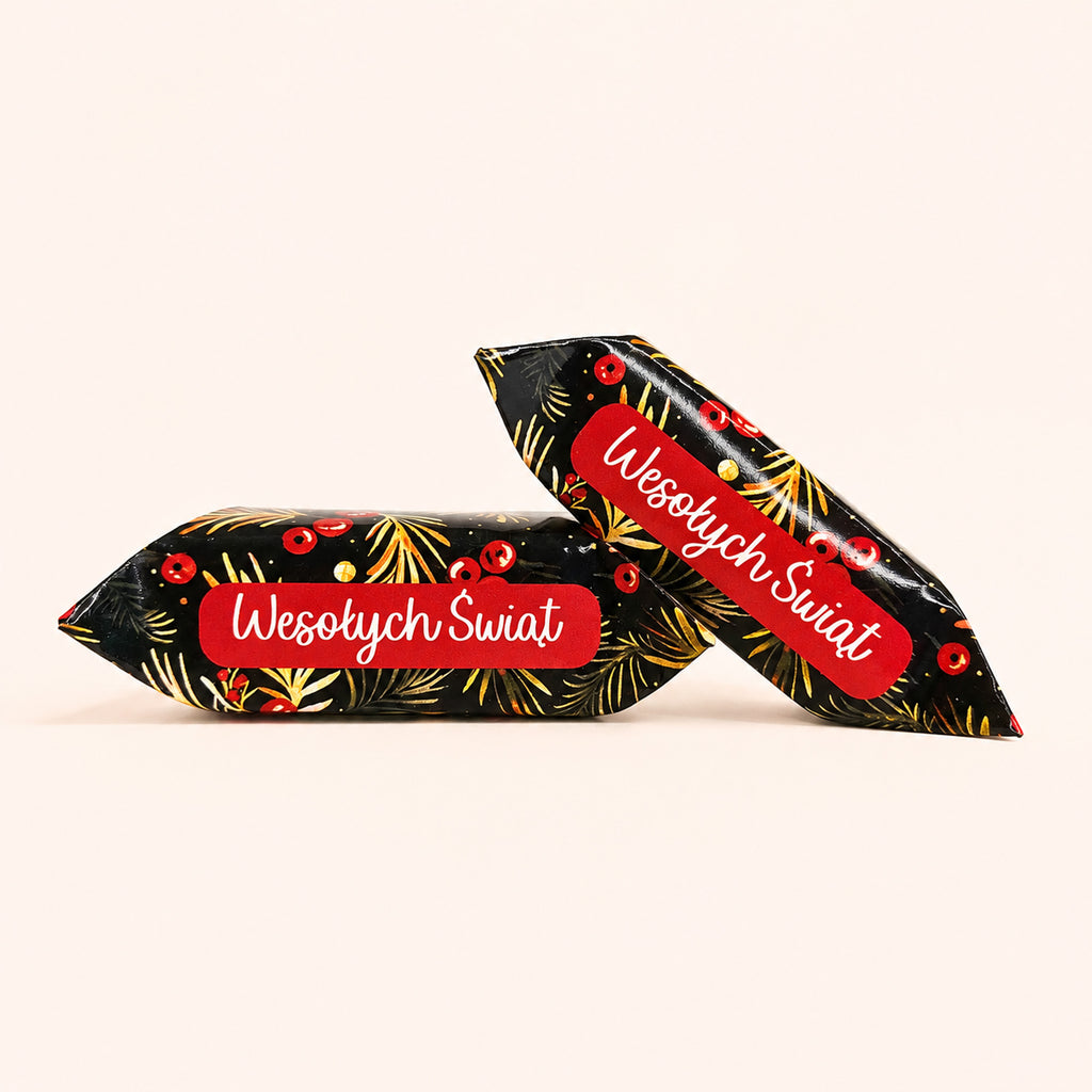 Wesołych Świąt Black Gold Pine & Berries Krówki - main design
