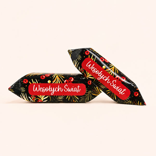 Wesołych Świąt Black Gold Pine & Berries Krówki - main design