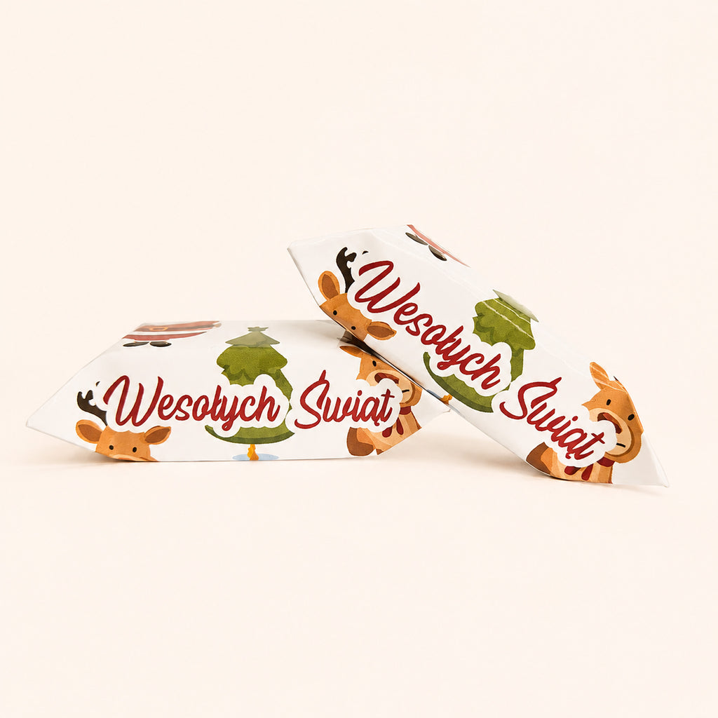 Wesołych Świąt White Reindeer Sticker Krówki - main design