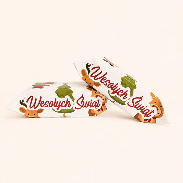 Wesołych Świąt White Reindeer Sticker Krówki - main design