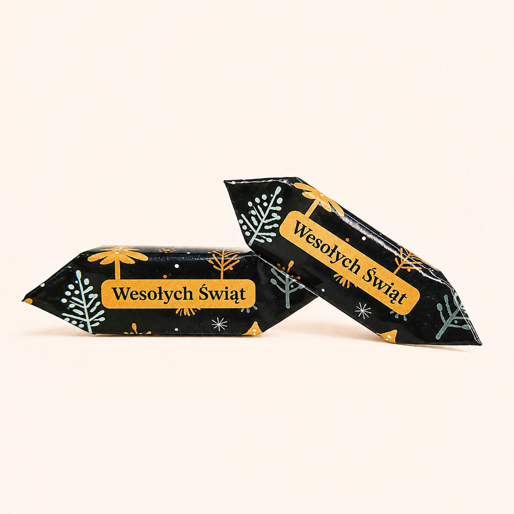 Wesołych Świąt Black Gold Floral Krówki - main design