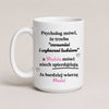 Personalized Polish quote mug with custom name, 'psycholog mówi... a ona mówi niech spierd@lają', white 15oz mug