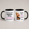 Black 11oz ceramic Polish coffee mug featuring 'Zazwyczaj jestem bardzo milą osobą' design and personalized name